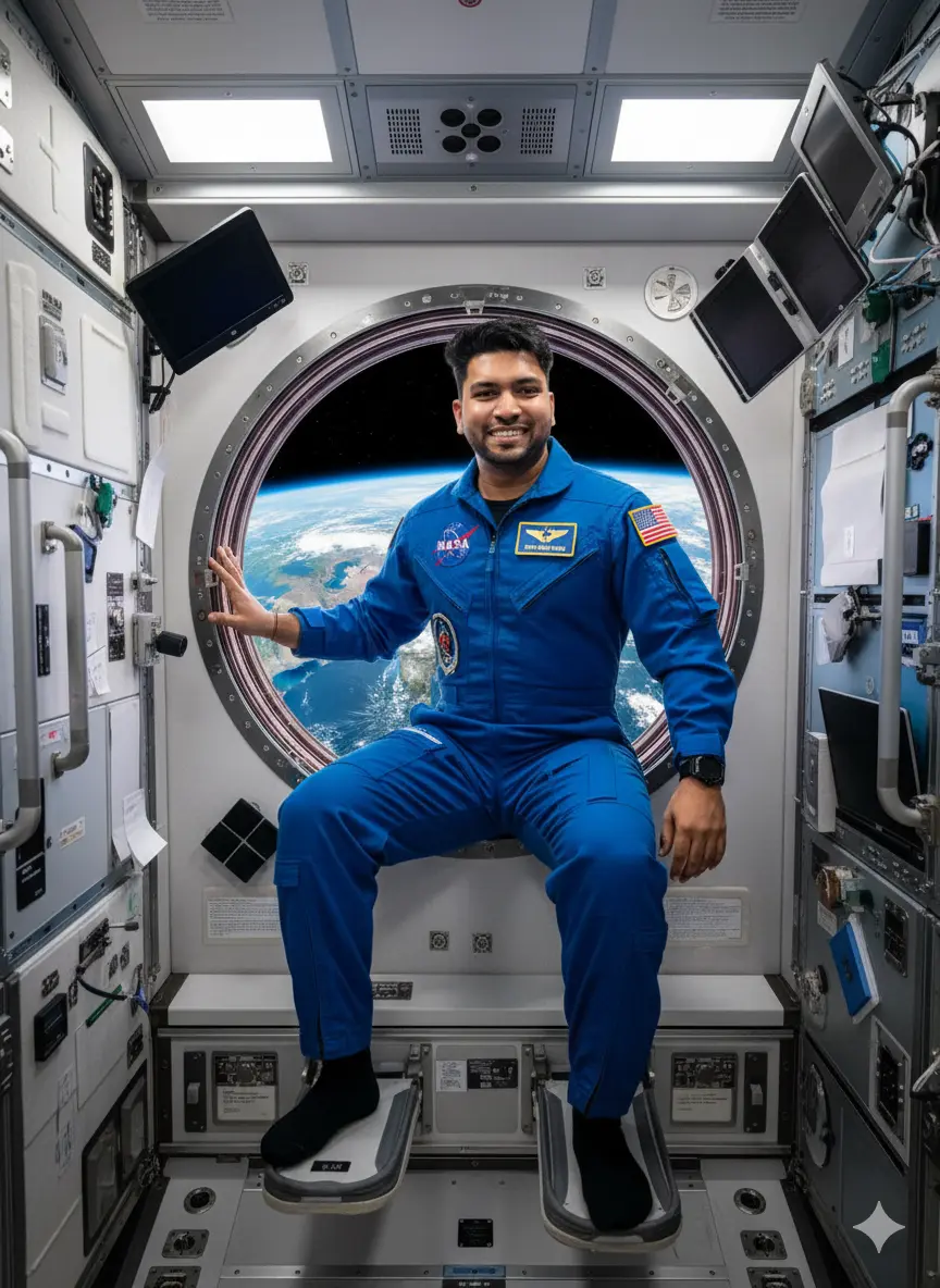 Astronaut in Space Station